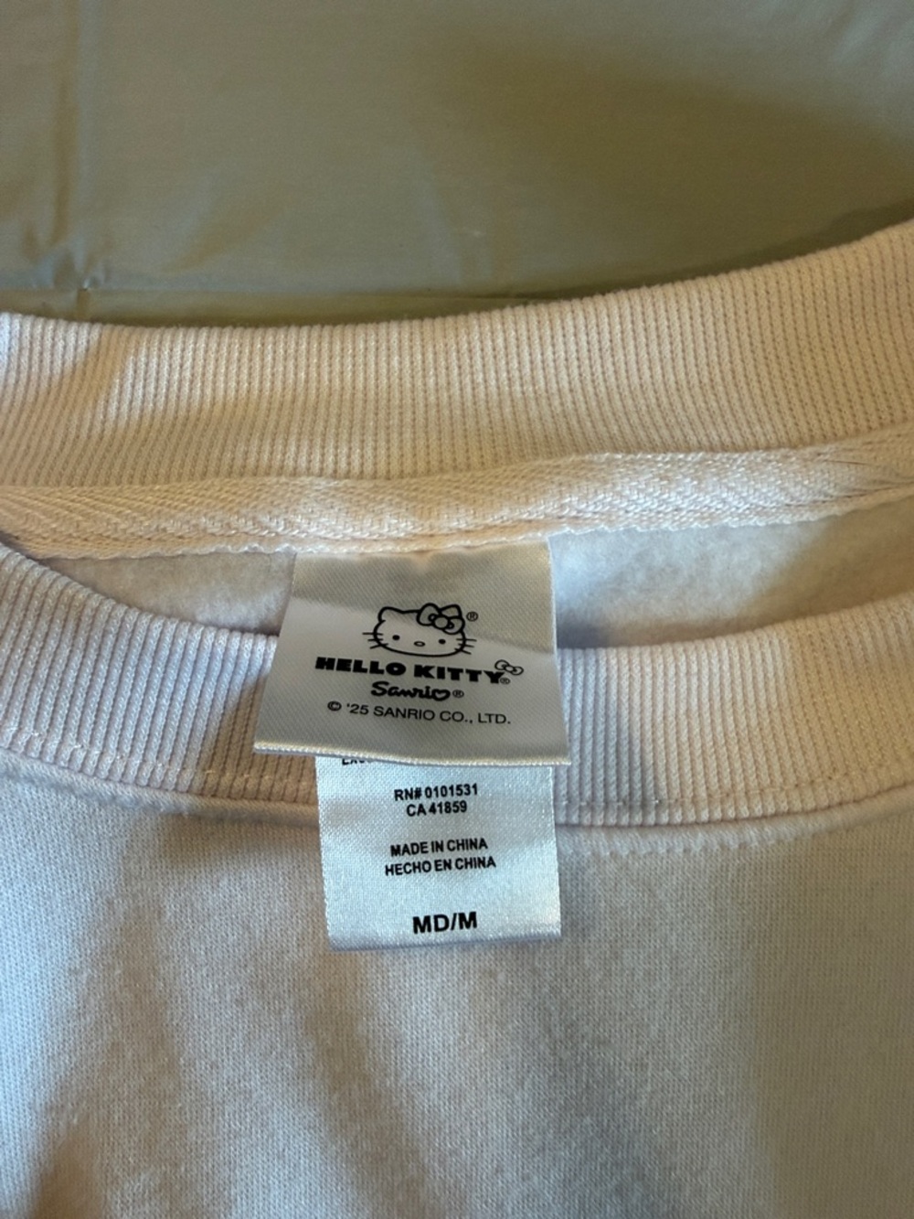 Hello Kitty White Sweatshirt with Red and Blue Graphic - Picture 3 of 3